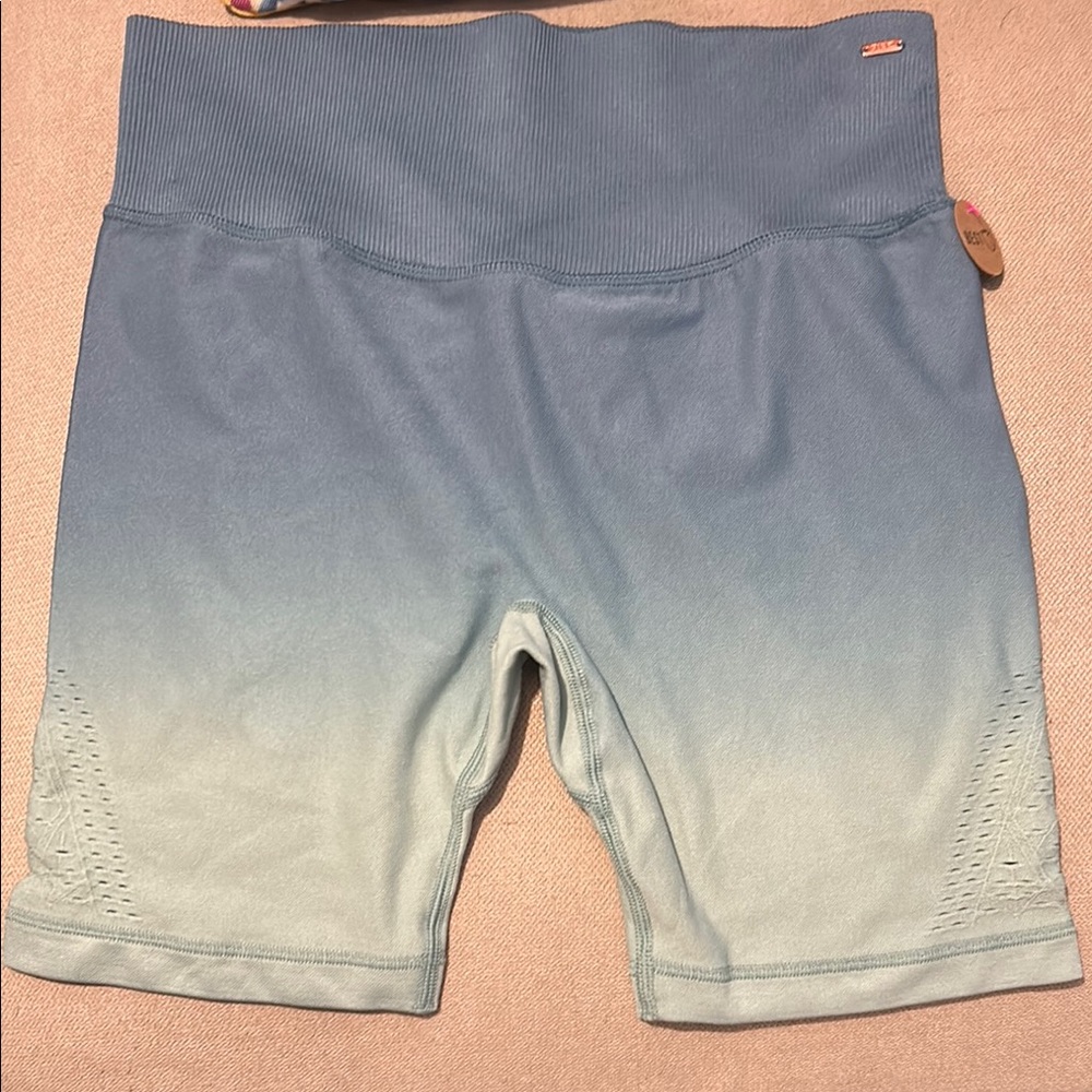 PINK Victoria's Secret Blue Bike Shorts with Gradient Design